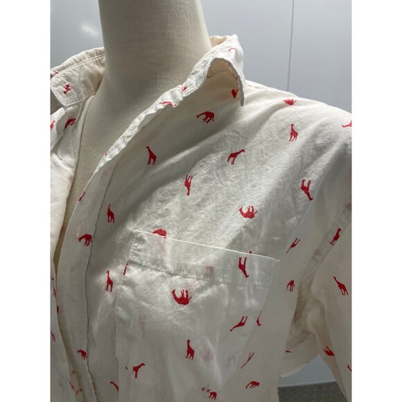 Vintage Men’s Giraffe Print Shirt Short Sleeve Button-Up Retro Animal - Picture 2 of 4